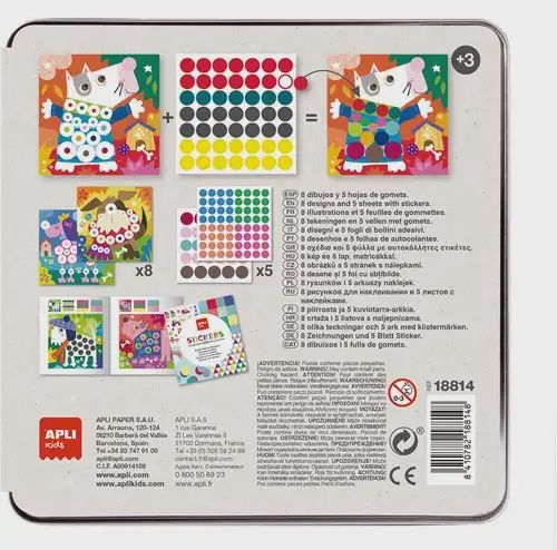 APLI stickerblik hond – knutselset met 8 kaarten