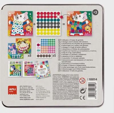 APLI stickerblik hond – knutselset met 8 kaarten