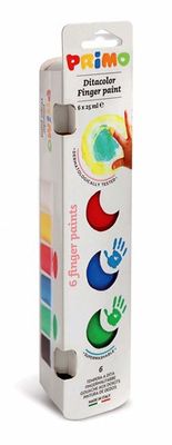 PRIMO vingerverf – set van 6 kleuren in potjes van 25 ml