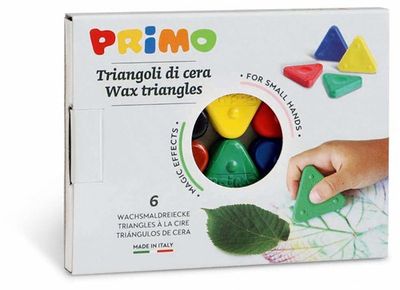 PRIMO driehoek waskrijt – set van 6 zijdeachtige krijtjes