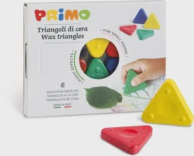 PRIMO driehoek waskrijt – set van 6 zijdeachtige krijtjes
