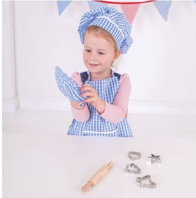 Bigjigs kinderkoksset (blauw) imitatiespeelgoed