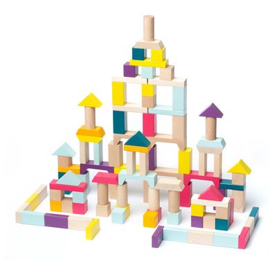 Cubika houtenspeelgoed blokkenset kind – 50 stuks