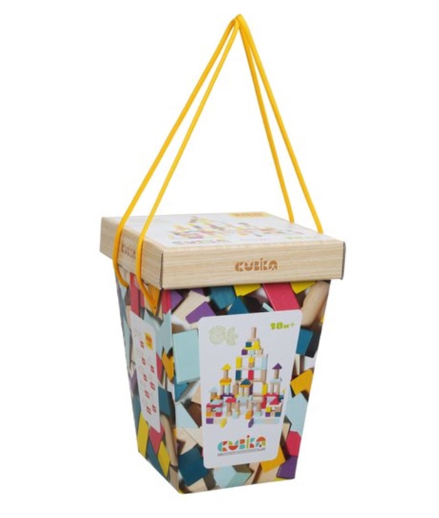 Cubika houtenspeelgoed blokkenset kind - 50 stuks