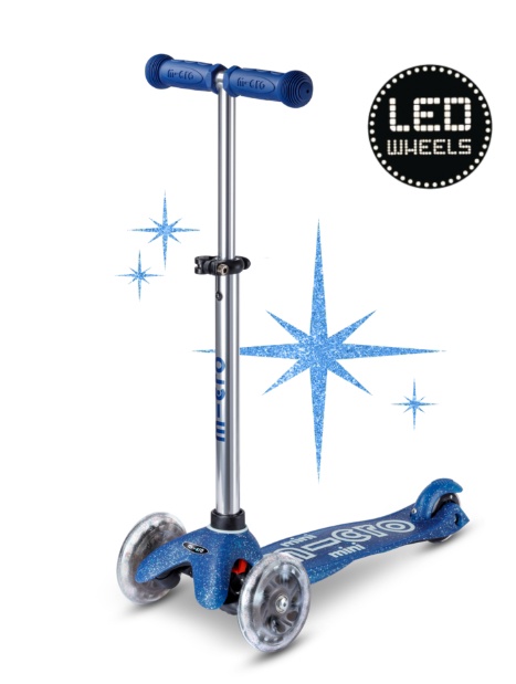 Micro Step Mini Deluxe Glitter LED kinderstep - blauw