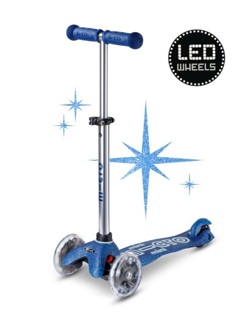 Micro Step Mini Deluxe Glitter LED kinderstep – blauw