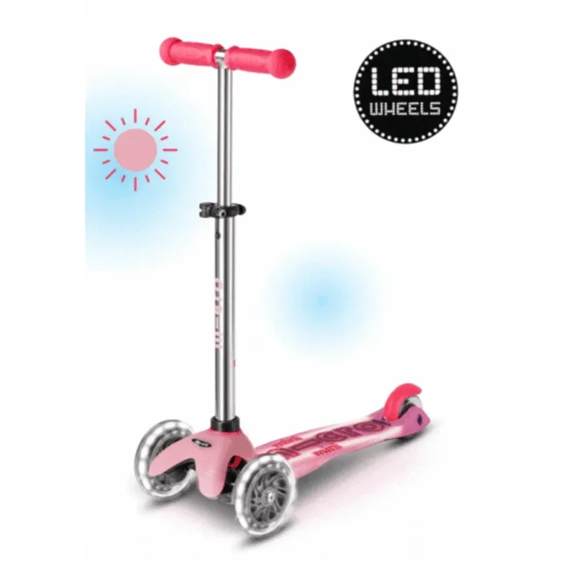 Micro Step Mini Deluxe Glow LED Plus kinderstep – Frosty roze verstelbaar