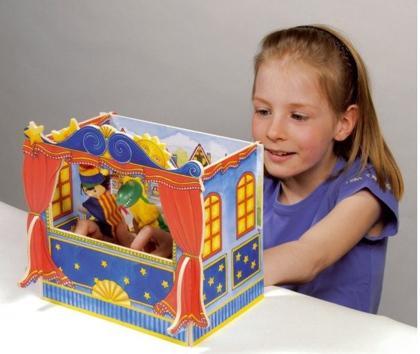 Goki Vingerpoppen Theater – houten speeltheater voor poppenspel