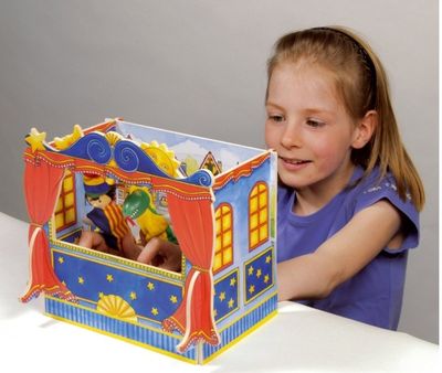 Goki Vingerpoppen Theater – houten speeltheater voor poppenspel
