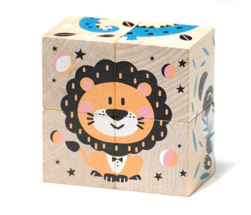 Cubika houten blokken puzzel dieren