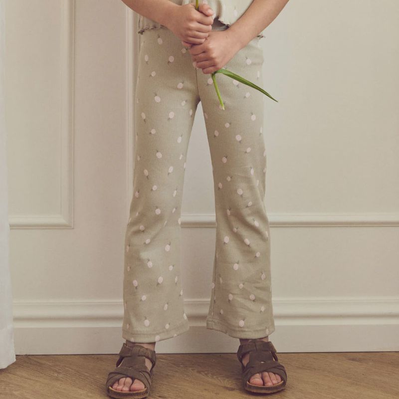 Müsli kinderbroek Pineapple – flared pants biologisch katoen met print