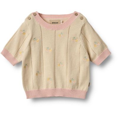 Meisjesshirt gebreid – Wheat Malvina – korte mouw top biologisch katoen