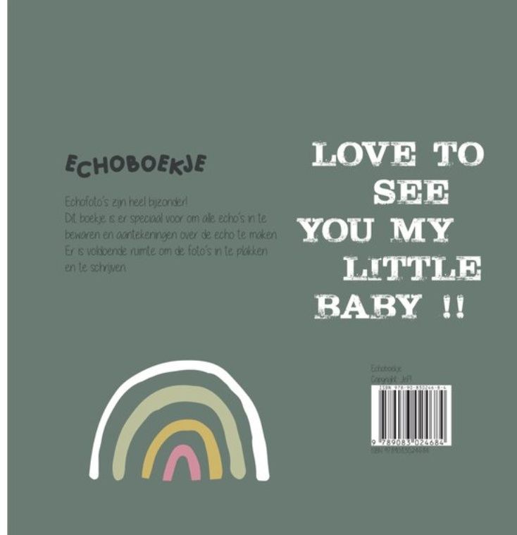 Jep Kids echoboekje tijmgroen – stijlvol zwangerschapsboek voor echo’s en mijlpalen
