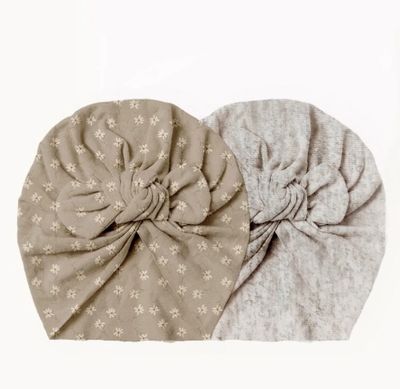 Mrs. Ertha Twiny Turban Pack – 2-delige baby turbanset 12+mnd

