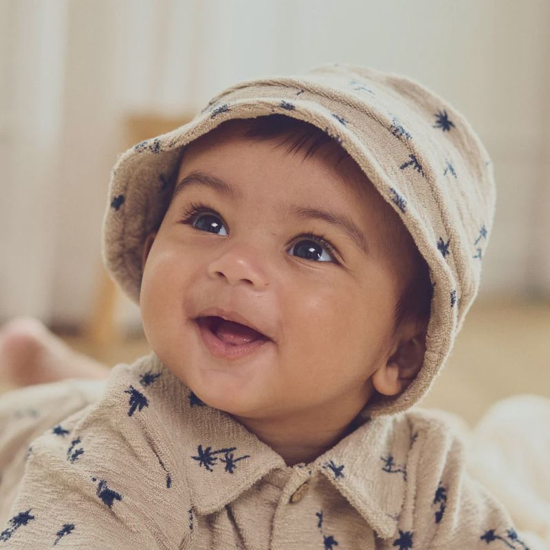 Müsli zonnehoed Palm – bucket hat biologisch katoen