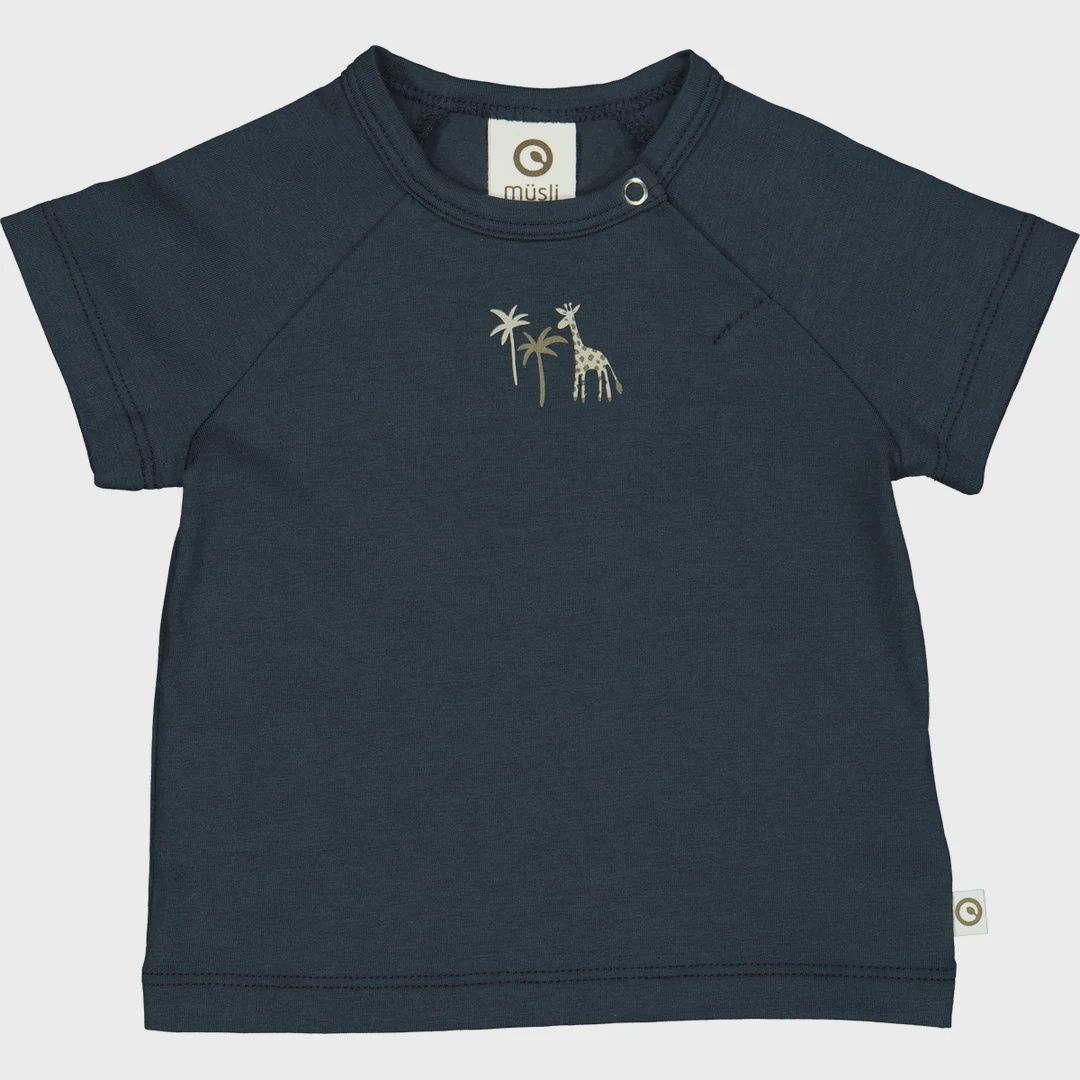 Müsli T-shirt Palm Raglan – korte mouw biologisch katoen