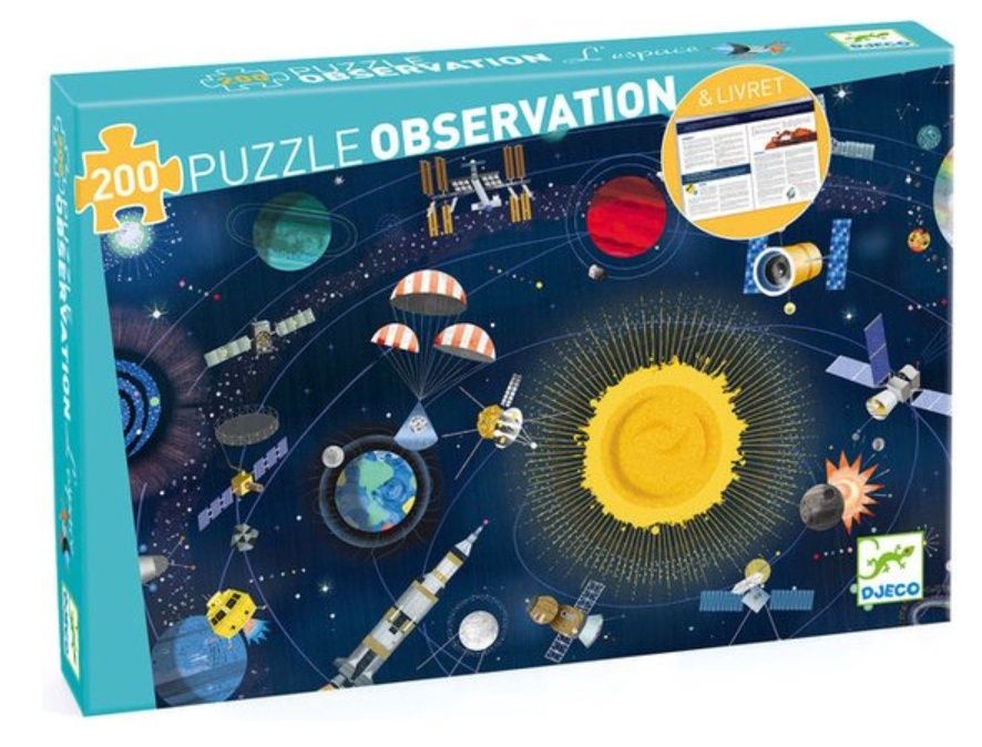 Puzzel kind – De Ruimte – 200 stukjes – Djeco observatiepuzzel – 6 jaar+