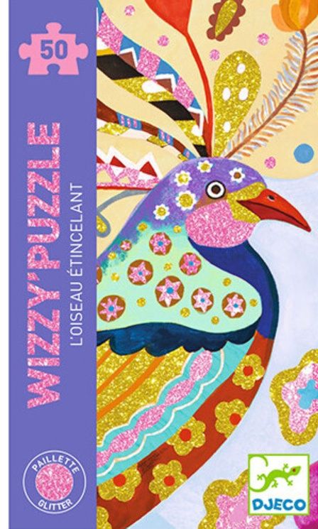 Djeco puzzel Sprankelende Vogel – 50 stukjes