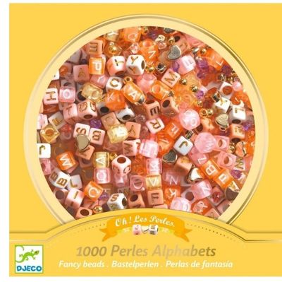 Djeco Kralenset Alfabet Goud 1000 stuks

