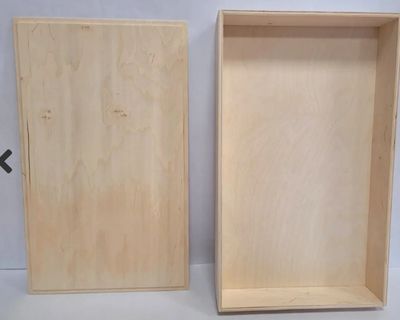 Alexander Toys houten speelbak met deksel er naast 50 x 30 x 7 cm – sensorisch speelgoed