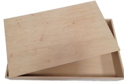Alexander Toys houten speelbak met deksel 50 x 30 x 7 cm – sensorisch speelgoed

