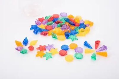 TickiT Doorschijnende Gekleurde Schelpen – Set van 72