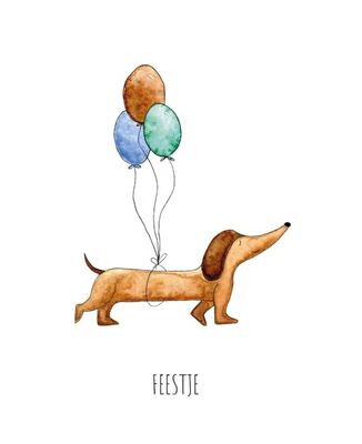 Juulz wenskaart Feestje Tekkel