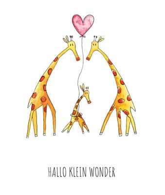Juulz Geboortekaartje Hallo Klein Wonder Giraffen