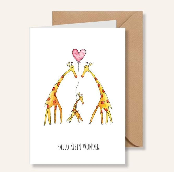 Juulz Geboortekaart Hallo Klein Wonder Giraffen