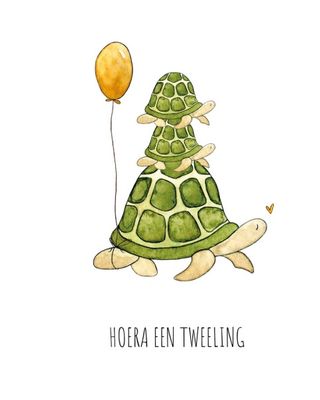 Juulz Geboortekaartje Hoera een tweeling