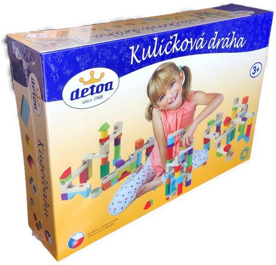 Detoa houten knikkerbaan – 48 delen + 10 knikkers