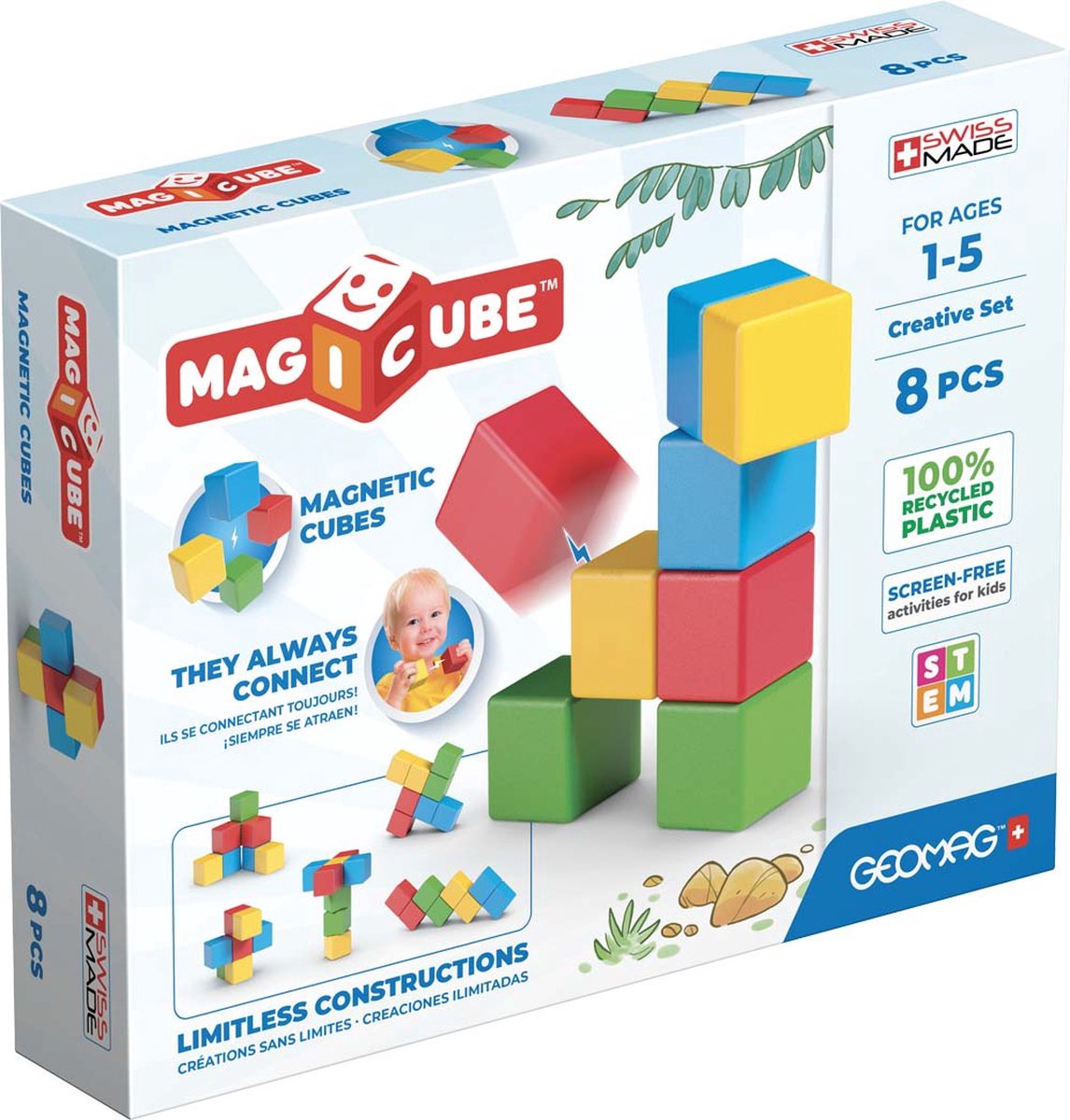 Geomag Magicube Recycled Set 8 stuks - magnetisch speelgoed