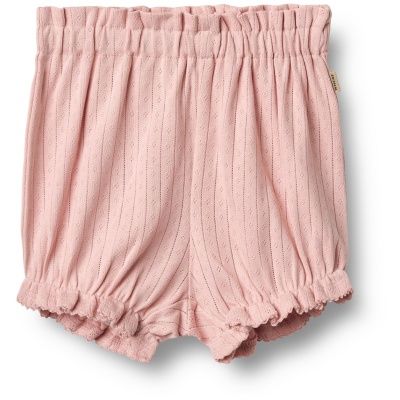 Korte broek meisje – Sonja jersey shorts met kant – Wheat – biologisch katoen