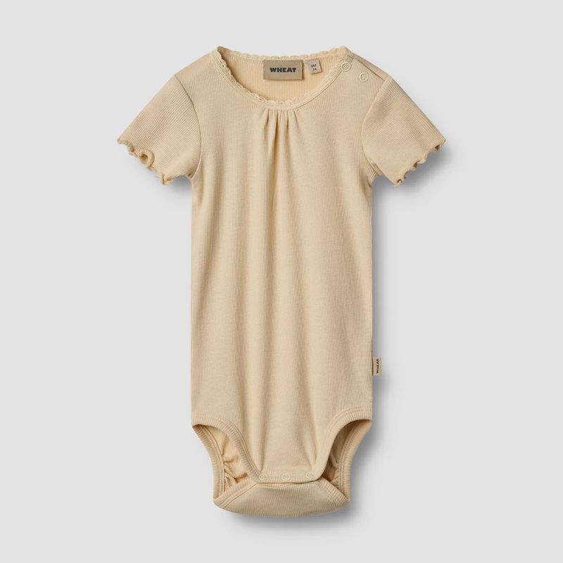 WHEAT Rib Body S/S Edna Macademia -romper
