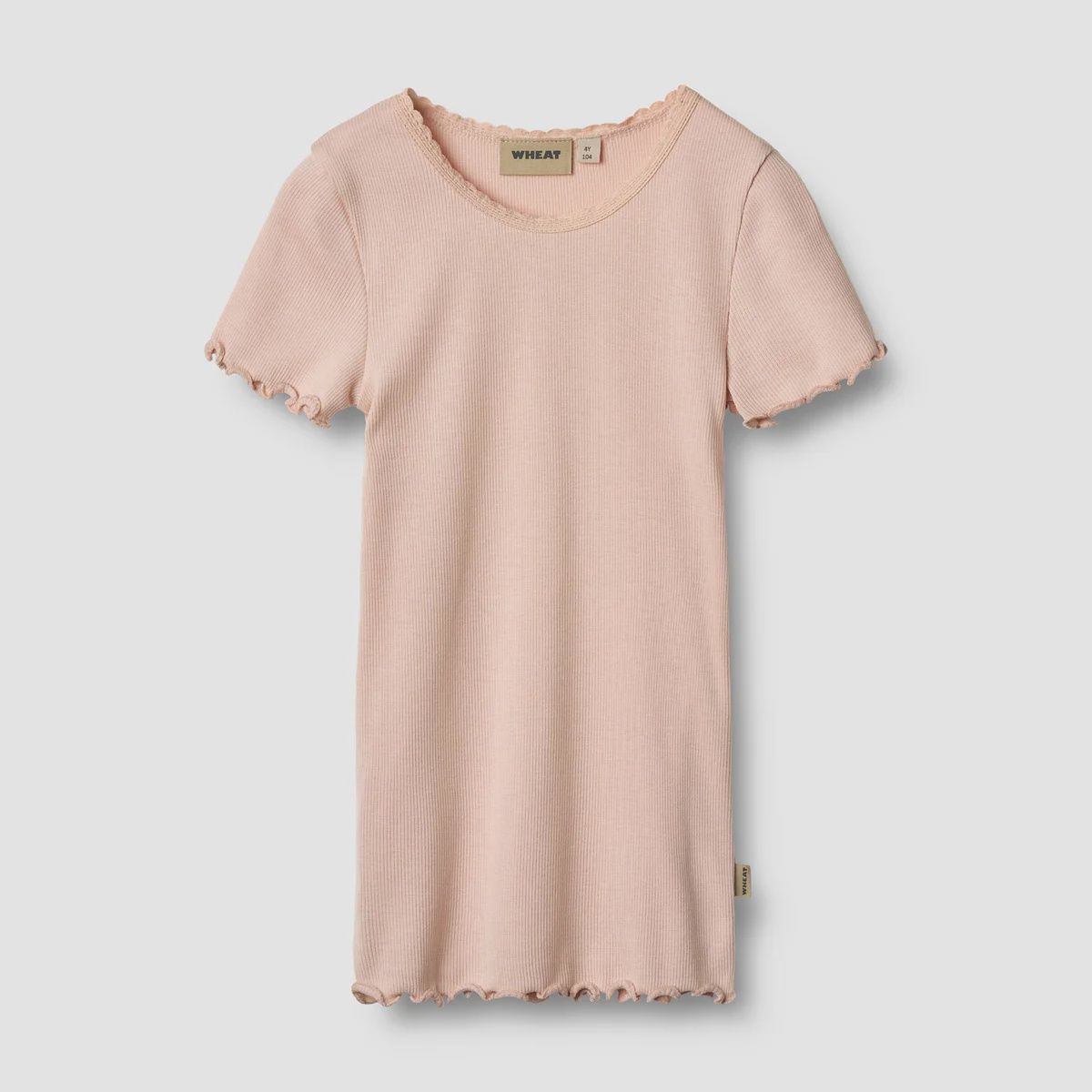 WHEAT Rib T-shirt S/S Katie Powder- T-shirt