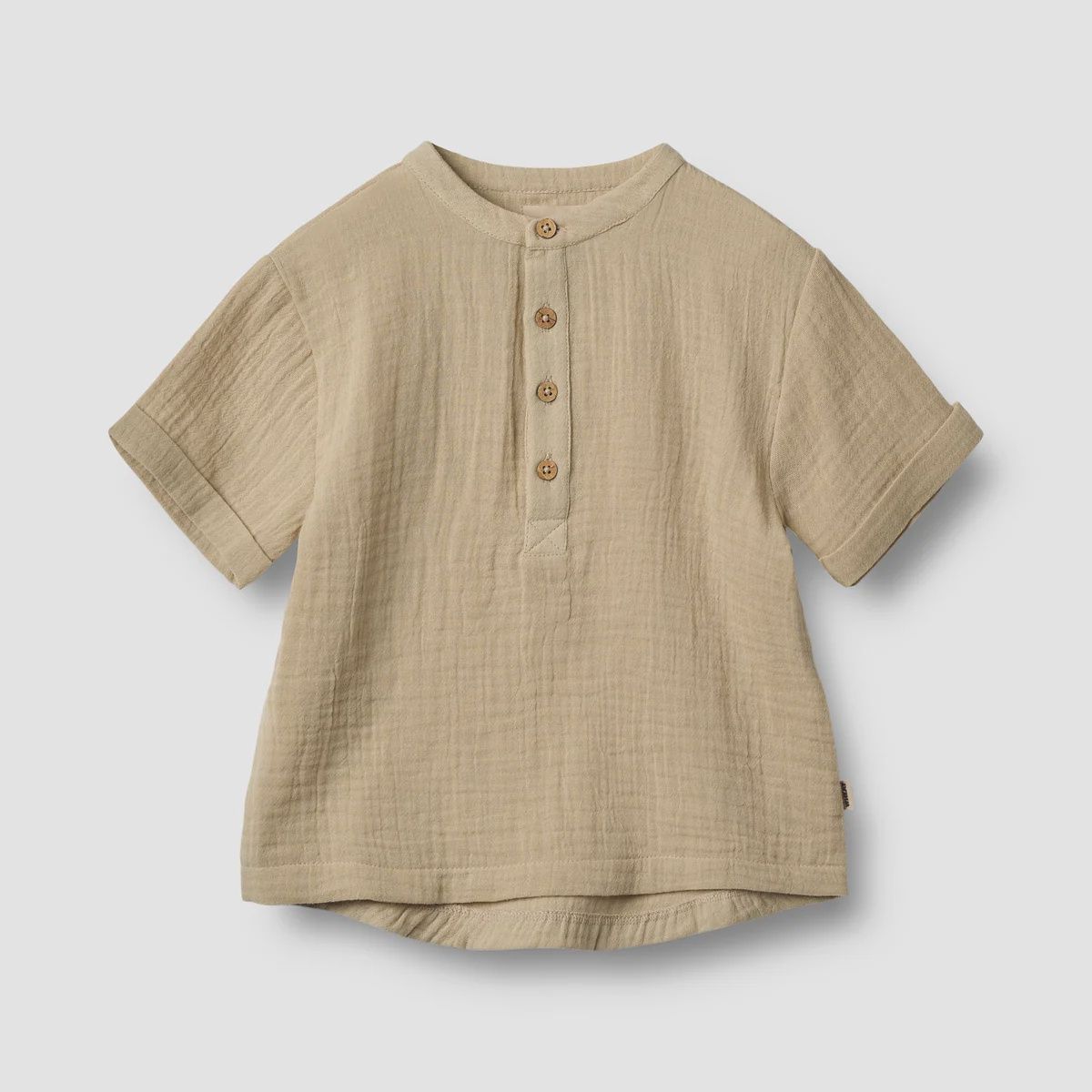 WHEAT Shirt overhemd s/s Svend soft sand- kindershirt
