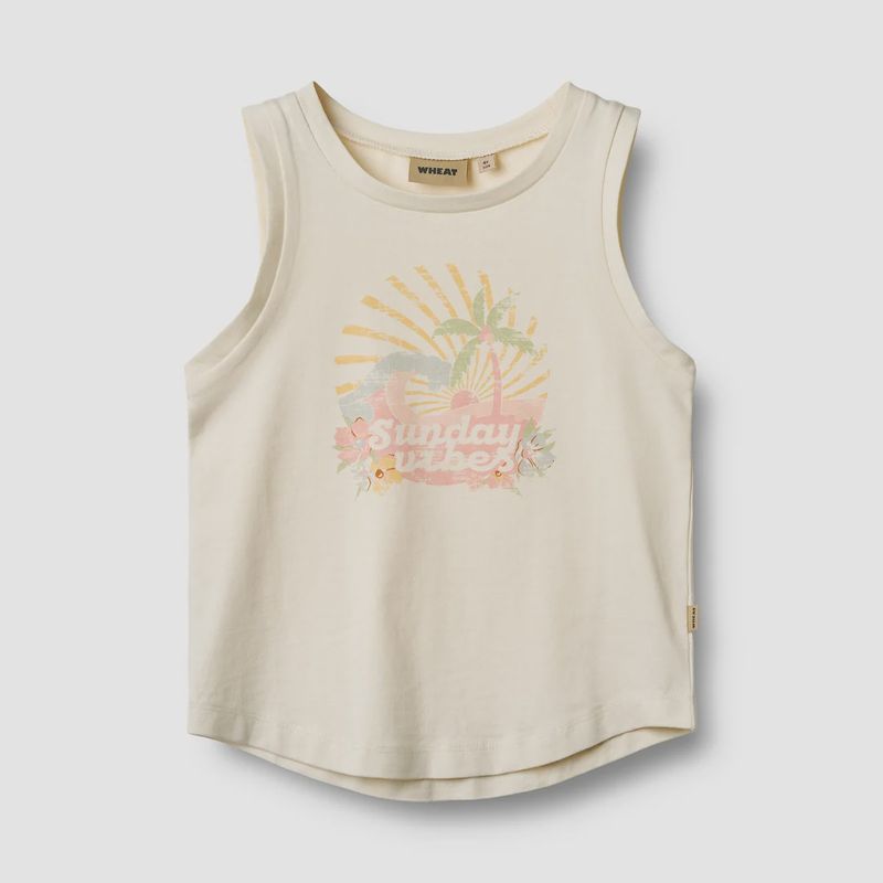 WHEAT mouwloze top Sava ivory- zomerkleding