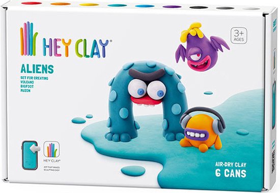 Hey Clay Aliens - Muzon, Volcano & Bigfoot (6-delig)