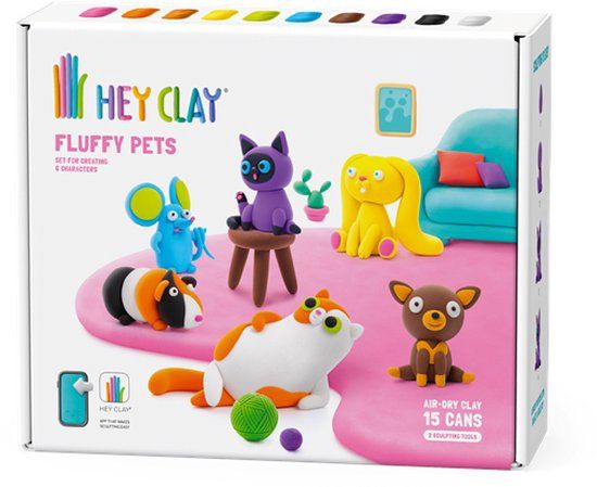 Hey Clay Fluffy Pets (15-delig)