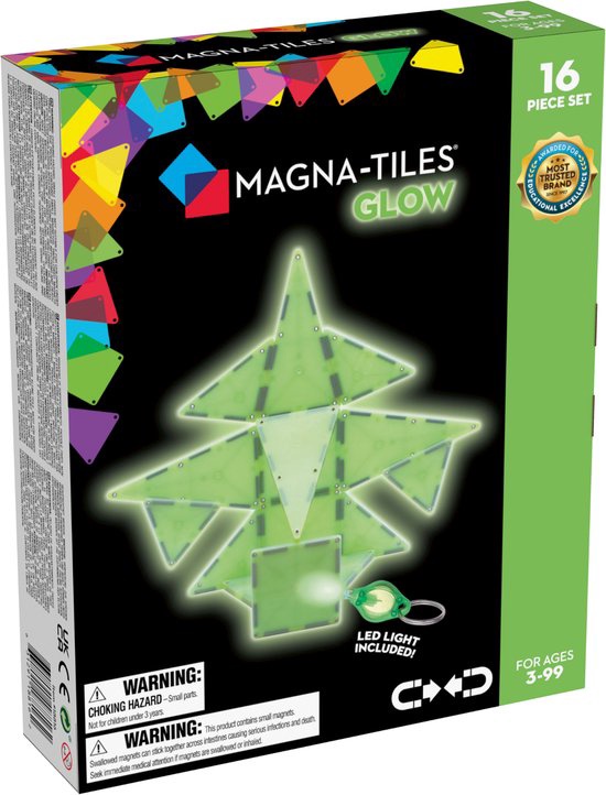Magna-Tiles Glow Set 16-delig - magnetisch speelgoed
