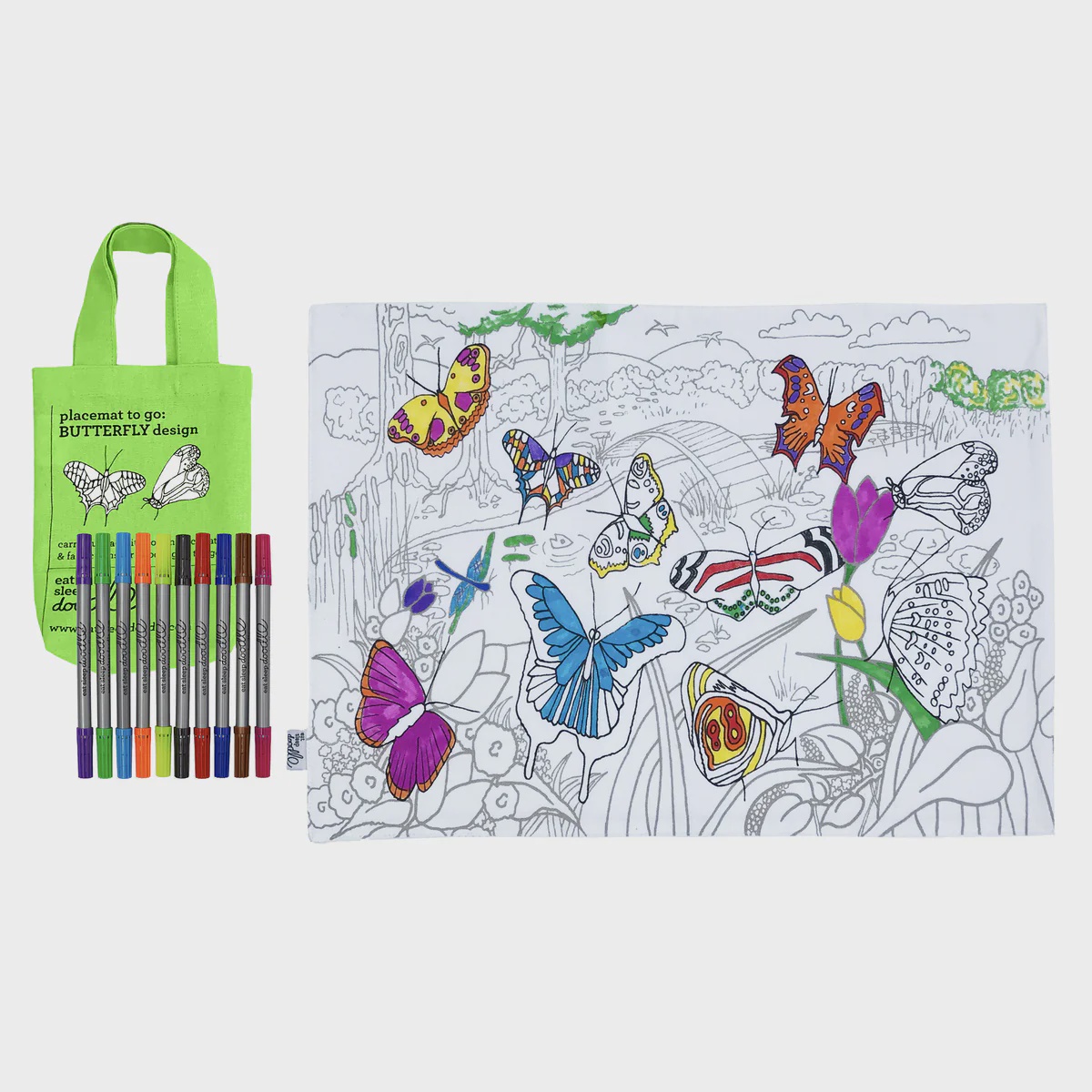 Eatsleepdoodle placemat to go butterfly