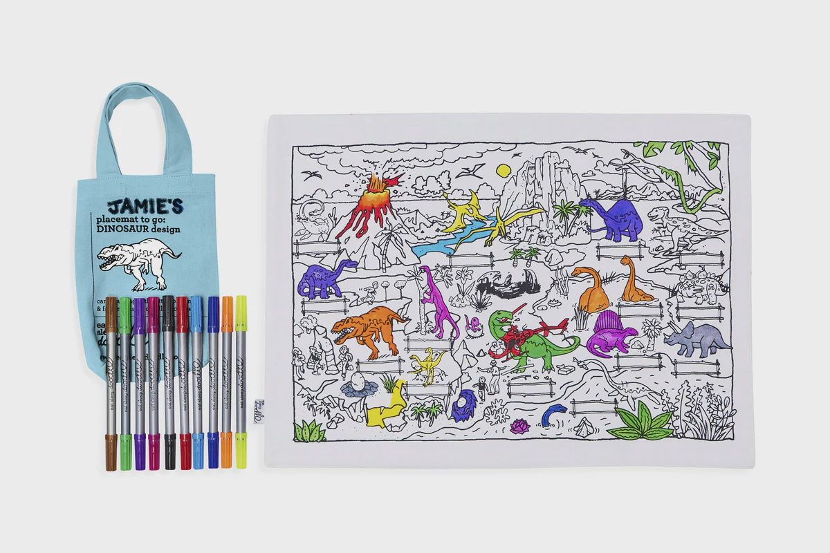 Eatsleepdoodle placemat to go: Dinosaurus