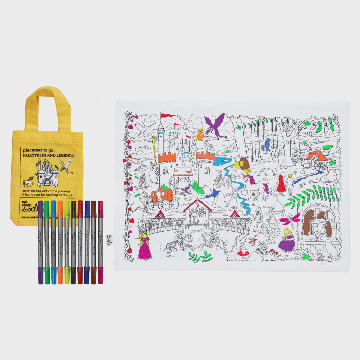 Eatsleepdoodle placemat to go: Fairytales & Legends