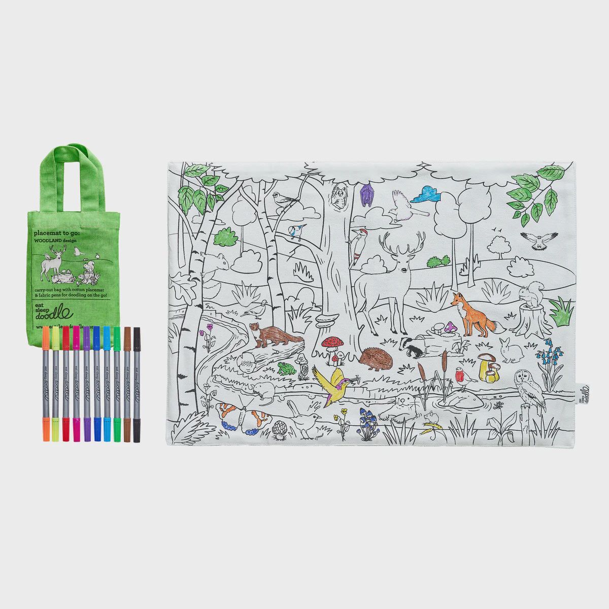 Eatsleepdoodle placemat to go: Woodland