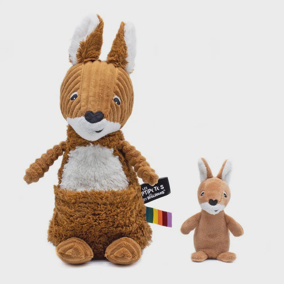 Les Déglingos Ptipotos Knuffelkangoeroe Allezou & Baby