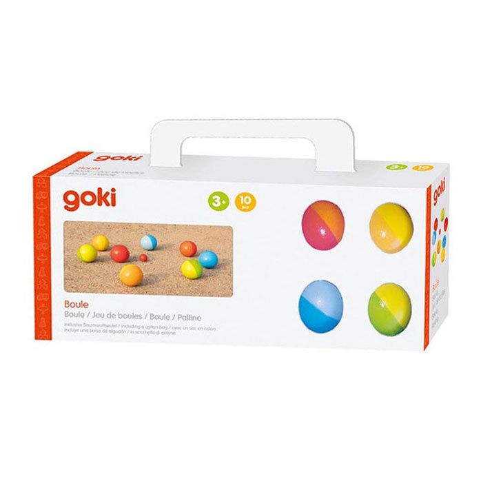 Goki Houten Jeu de Boules Spel met Katoenen Zak (9-delig)
