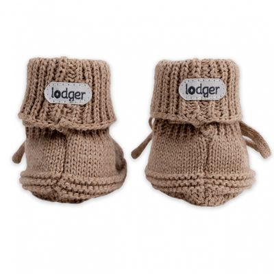 Lodger Slipper Knit Cable Fudge babyslofjes