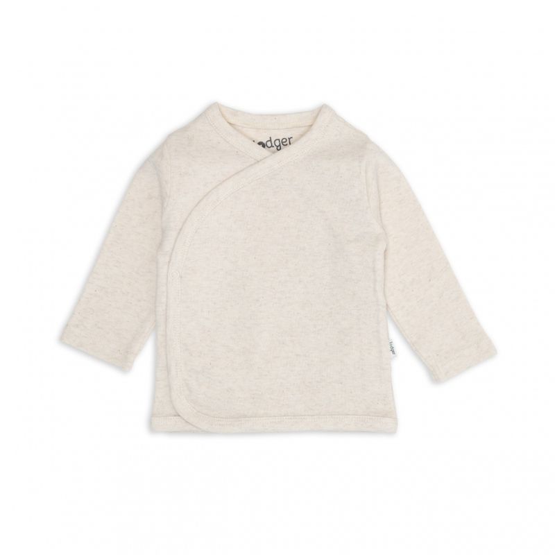 Lodger Topper Melange Birch overslagshirt baby