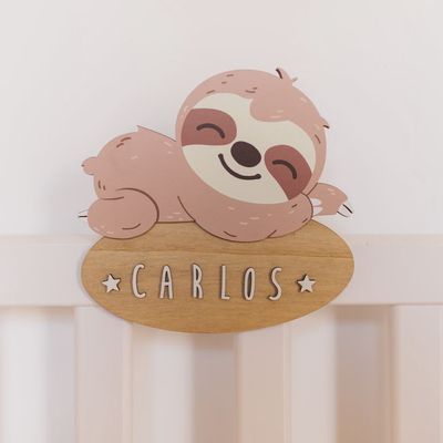 Naambordje Luiaard Kinderkamer 