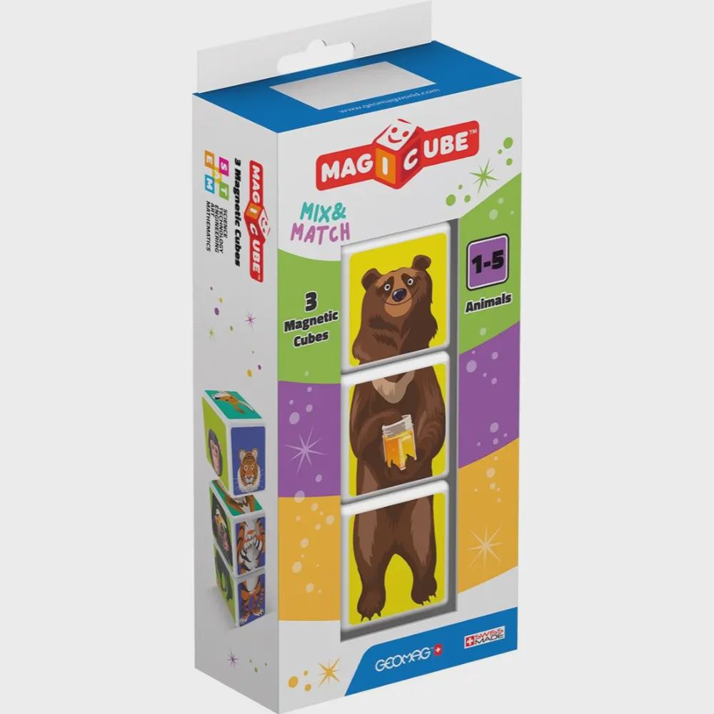 Geomag Magicube Mix &amp; Match Animals – 3 stuks